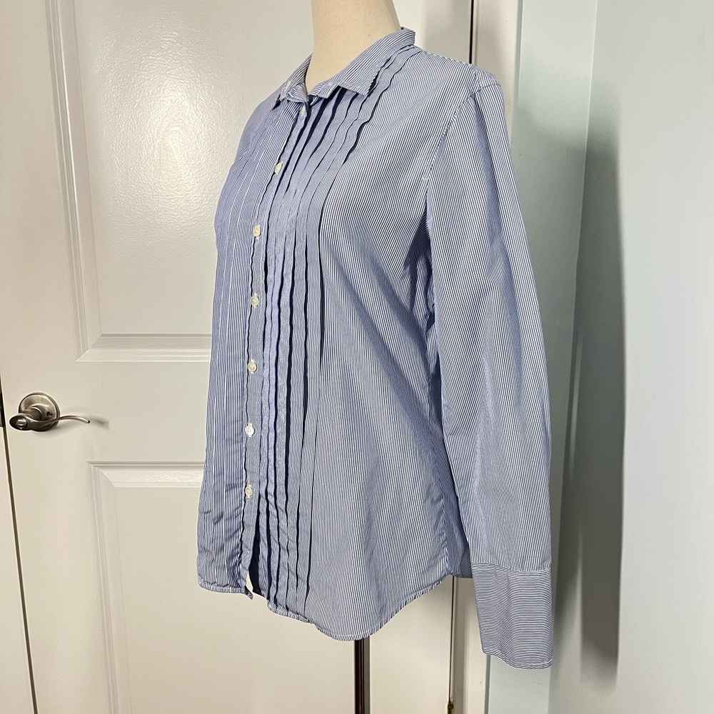 J.Crew front pleated striped Button Down Shirt size S - Picture 8 of 12
